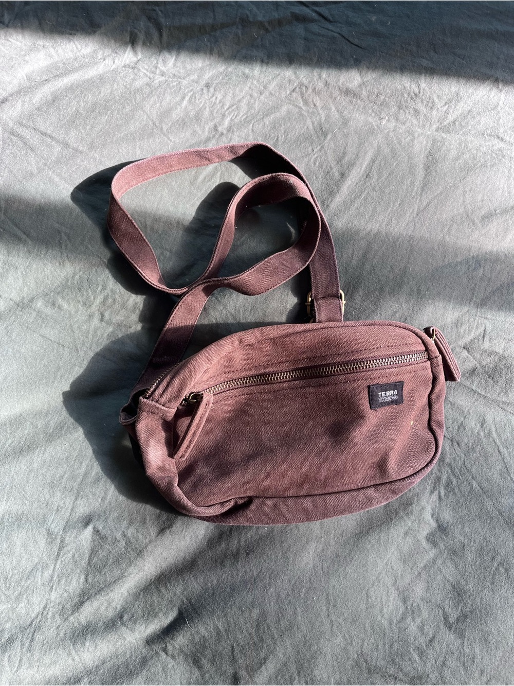 Terra thread Weekender Crossbody Bag in brown